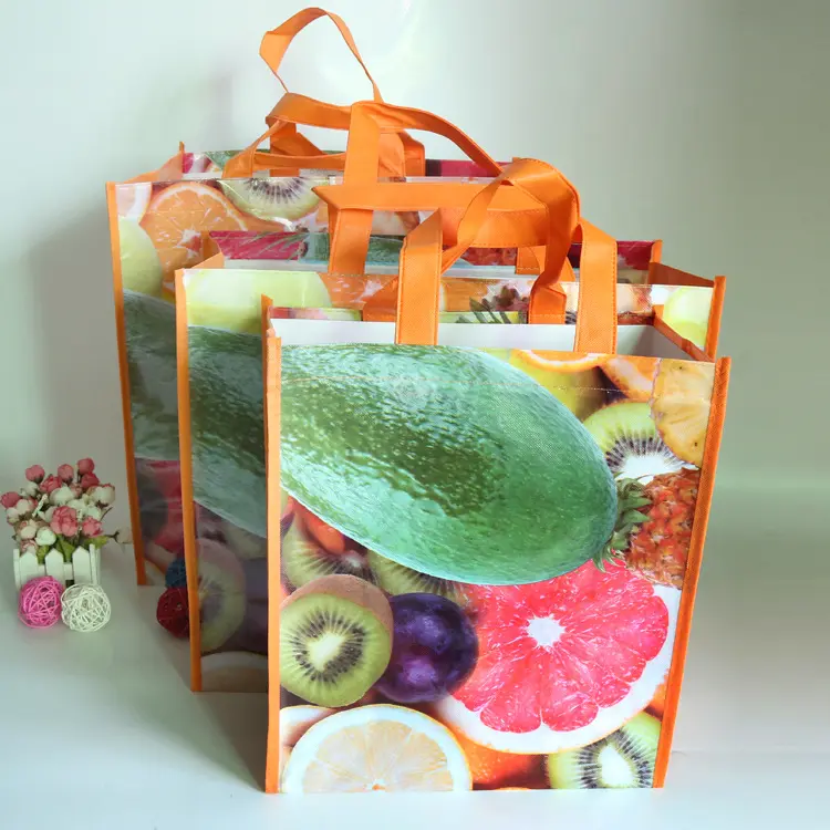 Eco-friendly Colorful Non Woven Tote Bag For Fruit Shop