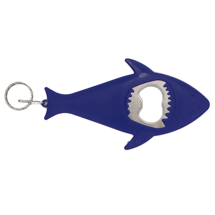 Abs plastic shark beer bottle opener keychain promotional advertising gifts