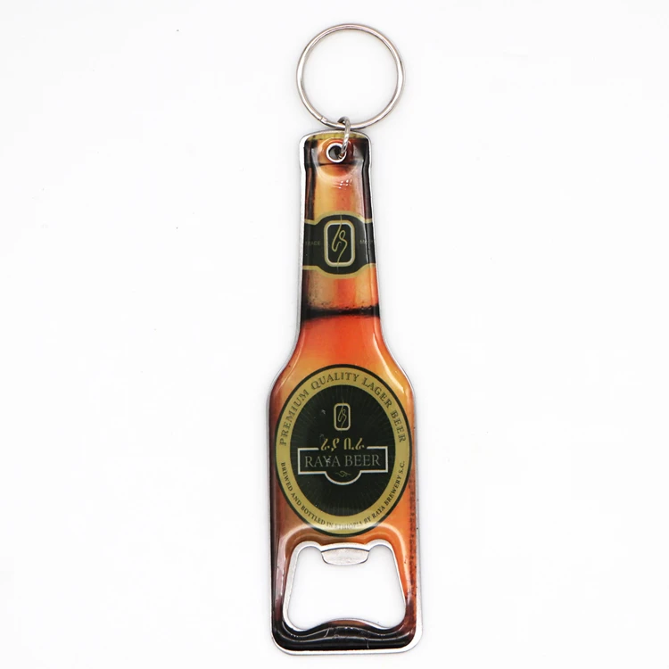 Custom Metal Epoxy Bottle Opener Keychain
