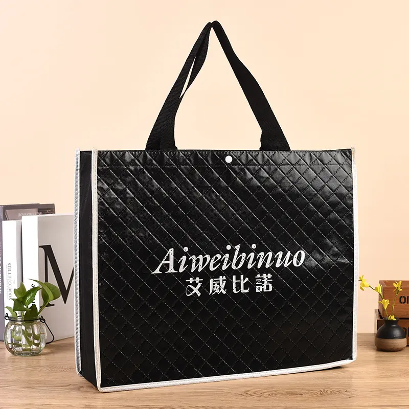 Quality logo promotional non woven leather-look tote bag US