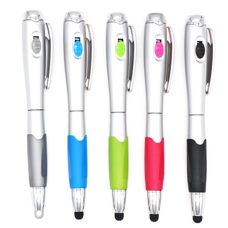 Custom pen with light and stylus for promotion