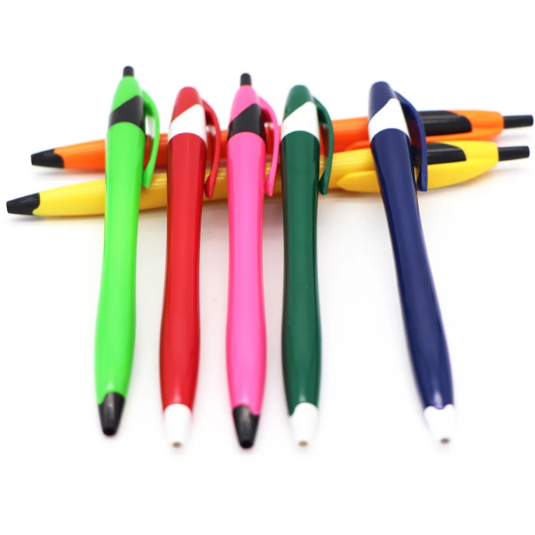 Advertising promotion pen customized push plastic ballpoint pen