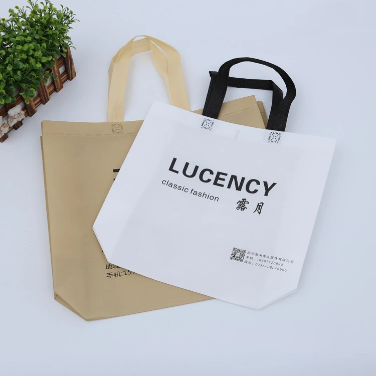 Promotional non woven tote bags with logo for clothing retailers