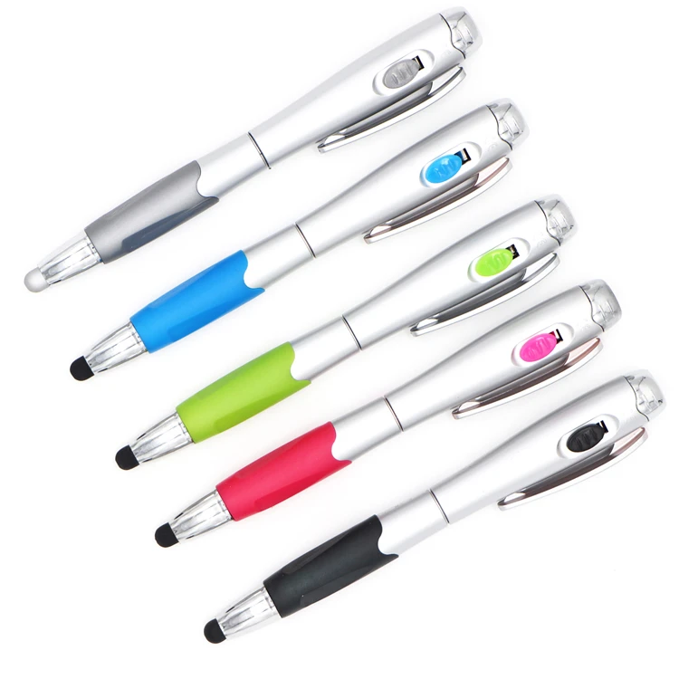 Custom pen with light and stylus for promotion